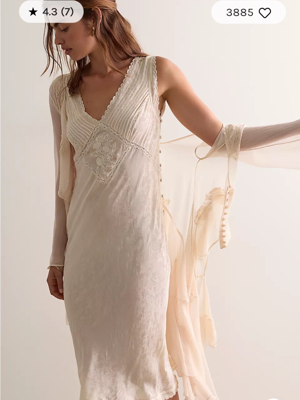 NWOT Intimately “Me With You” Ivory slip Dress